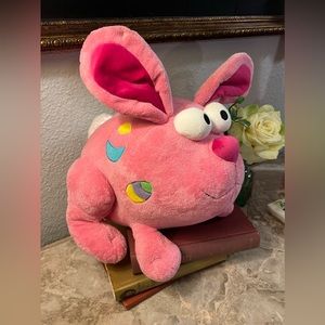 Commonwealth Plump Pink Easter Egg Bunny Plush 2005 Stuffed Toy Animal Play RARE